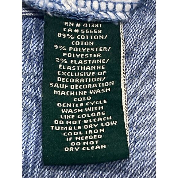 Lauren Ralph Lauren Jeans Women Size 14 Blue Cotton Denim Mid Rise Outdoor Pant - Picture 7 of 9